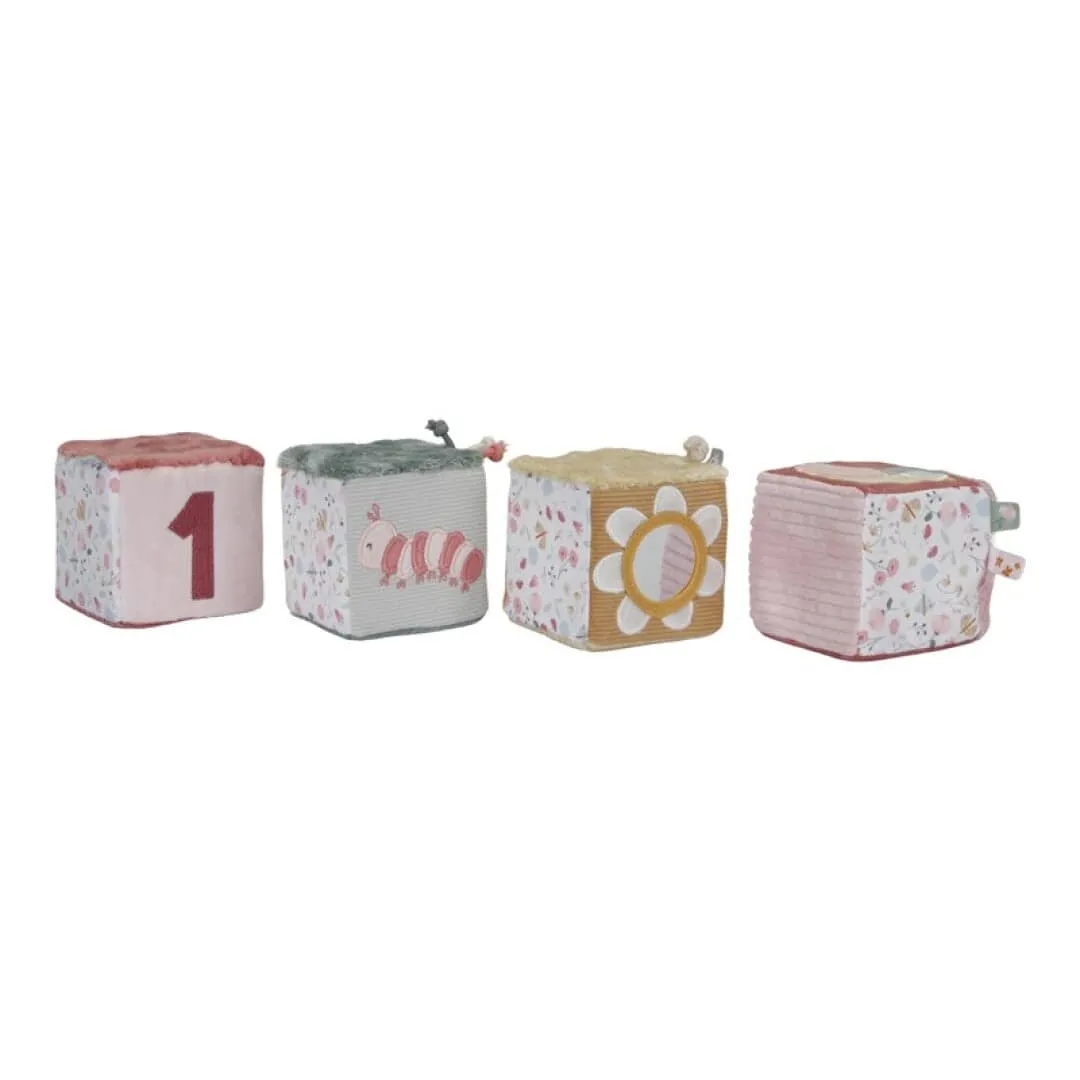 Cubos Blanditos Apilables Flores y Mariposas · Little Dutch
