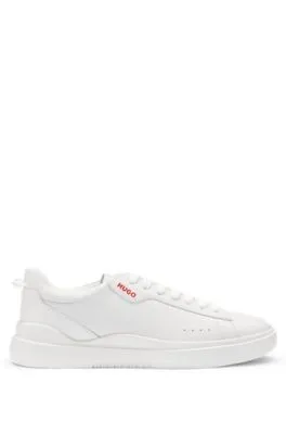 Deportivas con cordones, suela tipo cupsole y empeine de piel