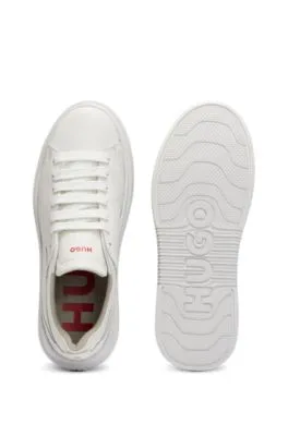 Deportivas con cordones, suela tipo cupsole y empeine de piel