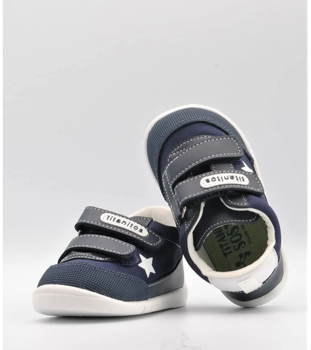 DEPORTIVOS BLANDITOS BEBE TITANITOS MARINO VELCRO