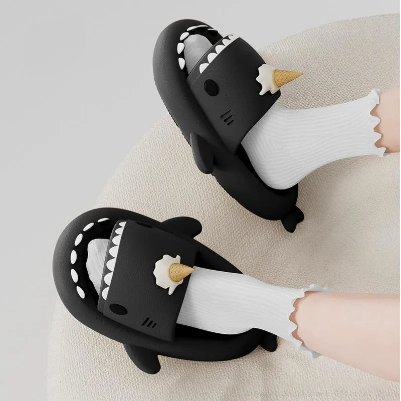 DIY LINDO ALTACIÓN DE CAPATOS DE CAPACIÓN para zapatillas de tiburón Mujeres Sandalias de tiburones Aletas de aletas Tobas de he