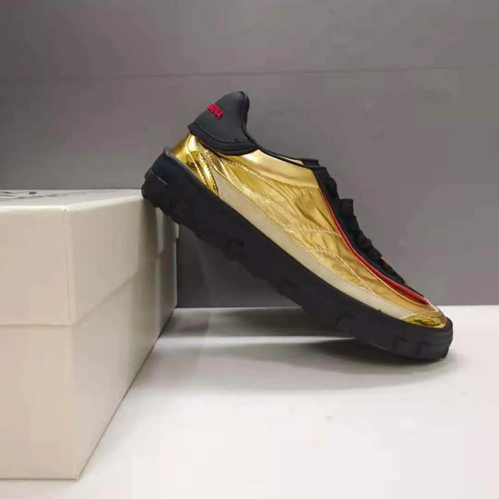 DOLCE GABBANA D&G HOMBRE ZAPATILLAS OLD RUNNER DE MEZCLA DE MATERIALESORO