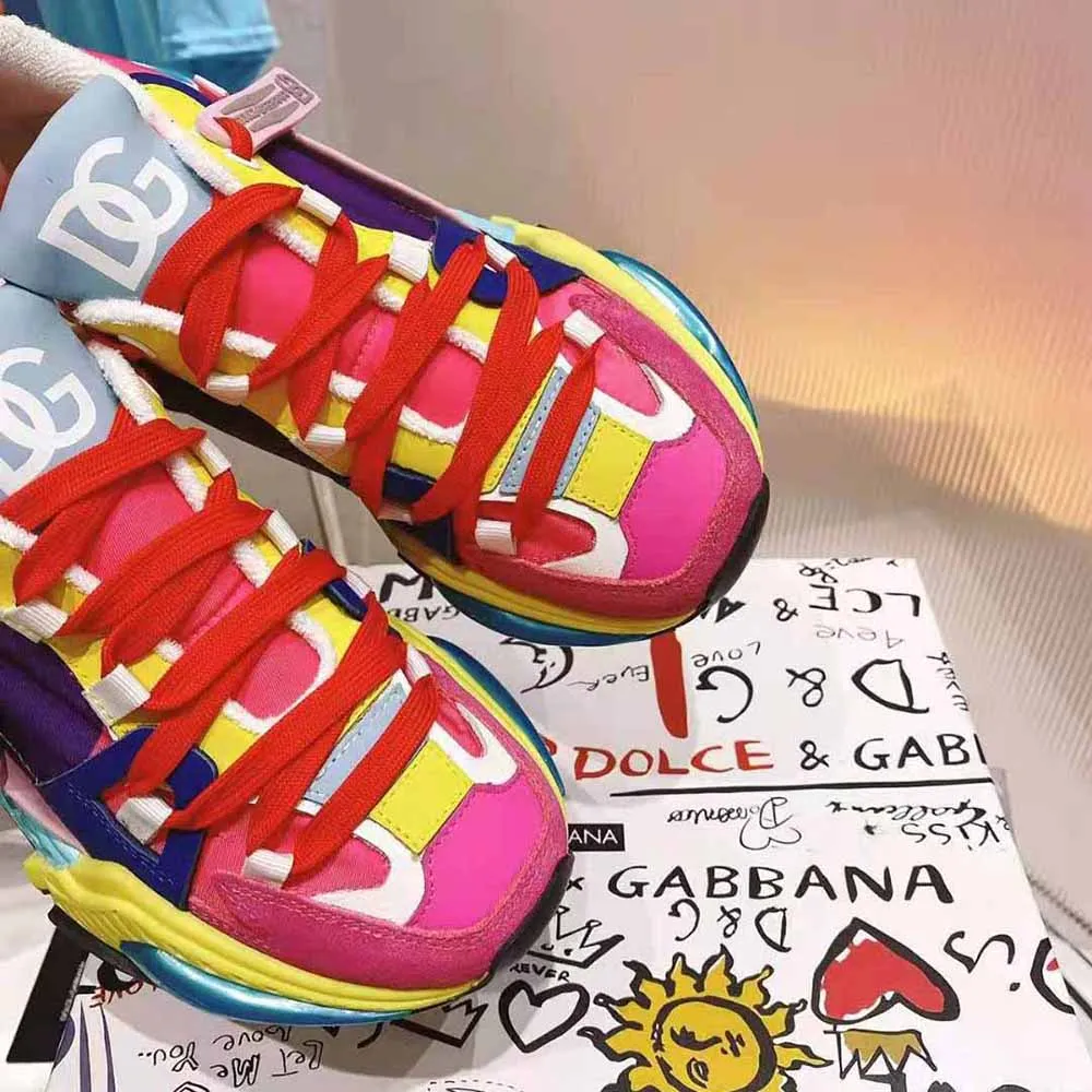 Dolce Gabbana Zapatillas D&G Mujer Airmaster De Materiales Mixtos
