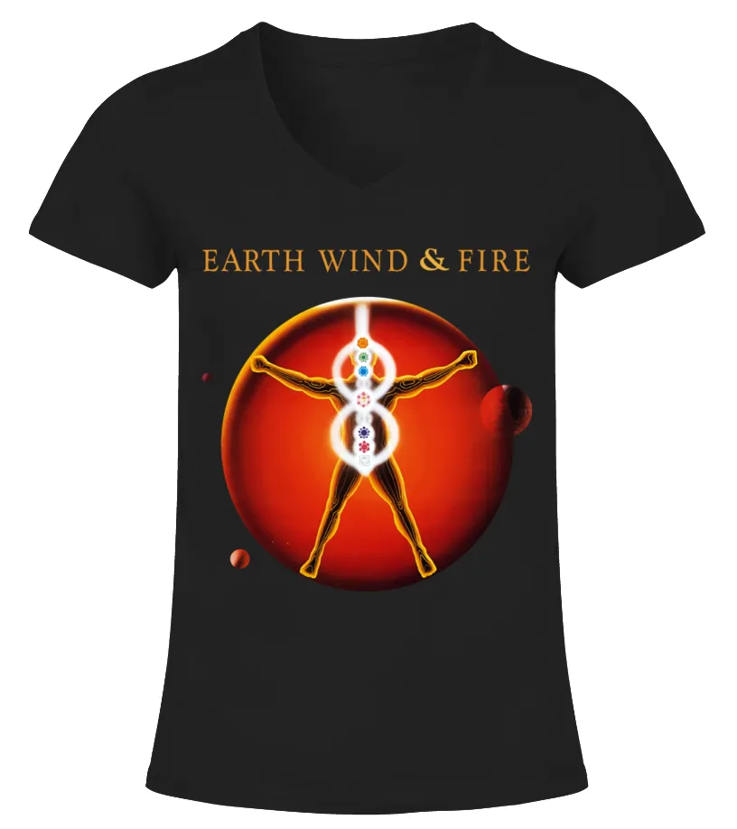 Earth, Wind &amp; Fire BK (2) Camiseta cuello pico Mujer