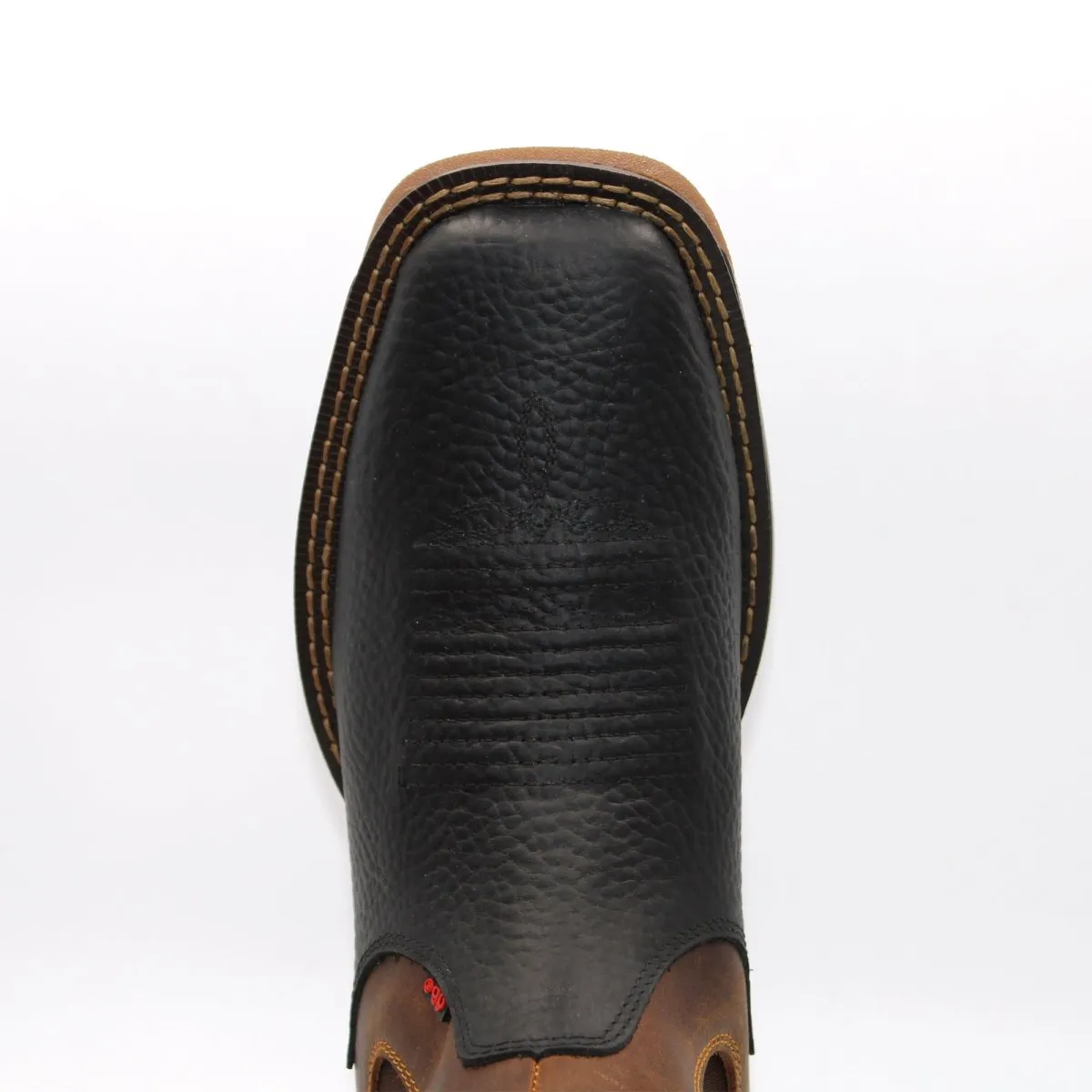 El Besserro Men's Square Toe Leather Ankle Boots w/ Rubber Sole Black