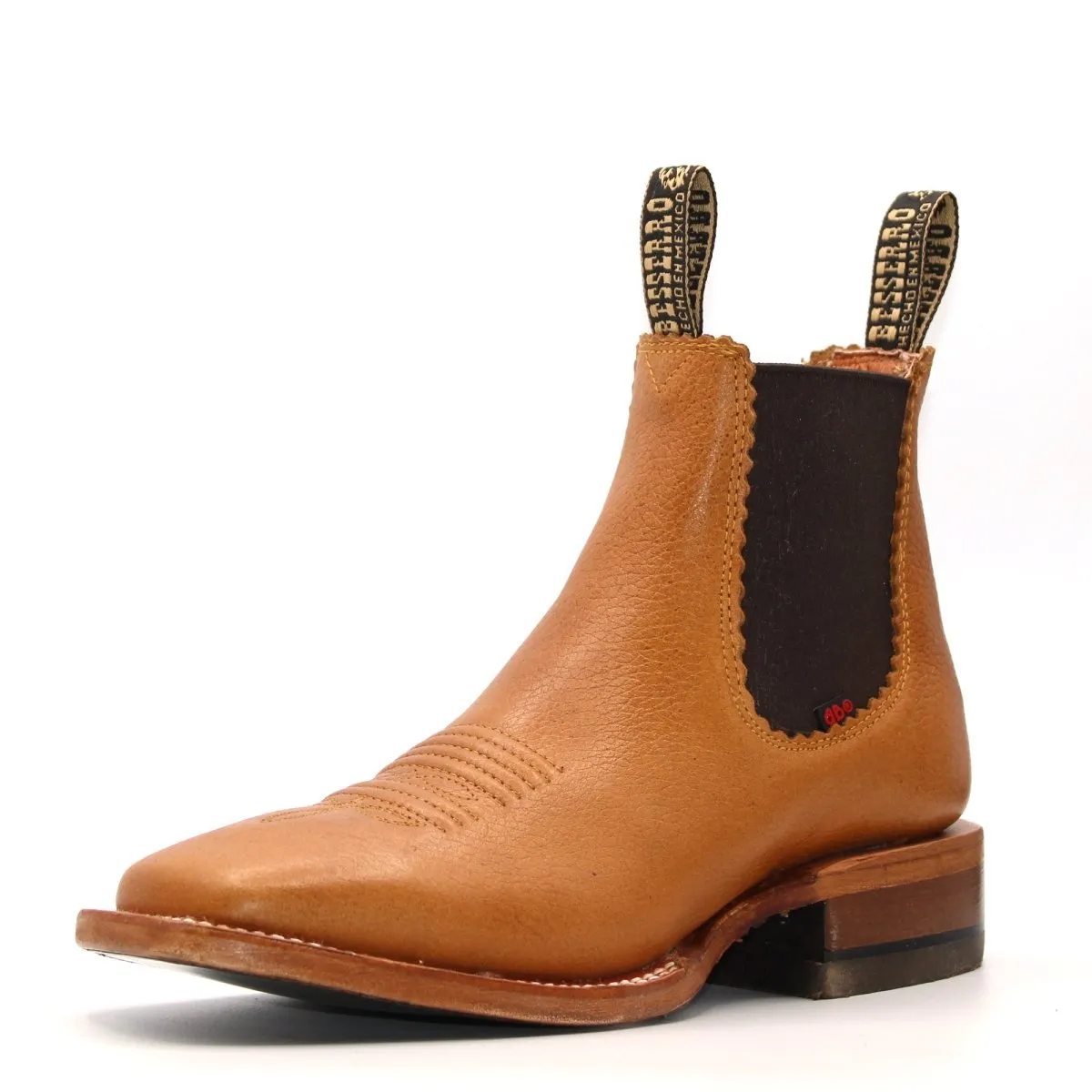 EL BESSERRO WOMEN'S SQUARE TOE ANKLE BOOTS  HONEY