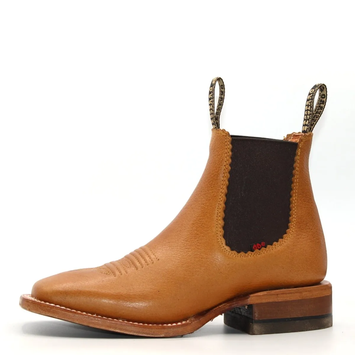 EL BESSERRO WOMEN'S SQUARE TOE ANKLE BOOTS  HONEY