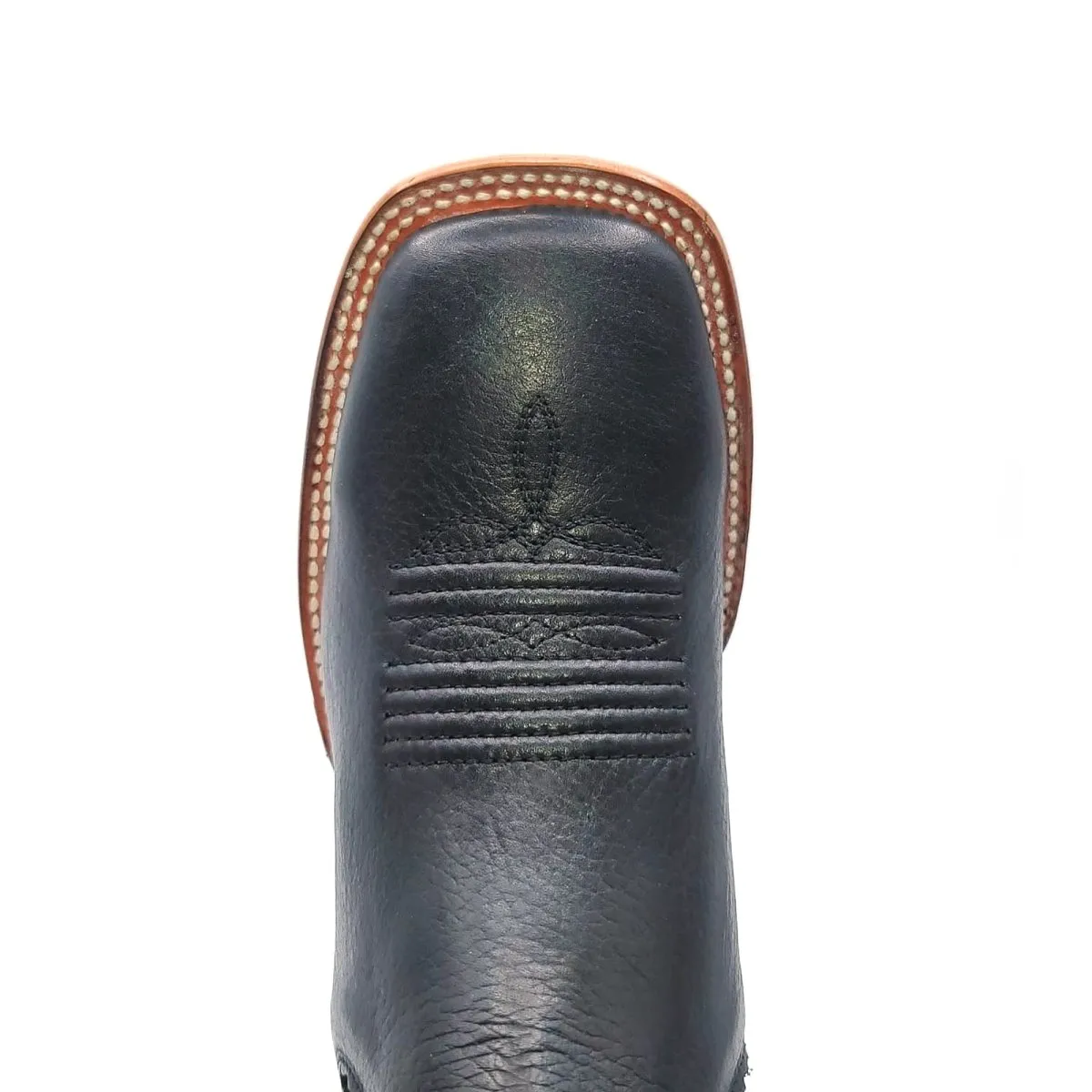 El Besserro Women's Square Toe Leather Ankle Boots Black