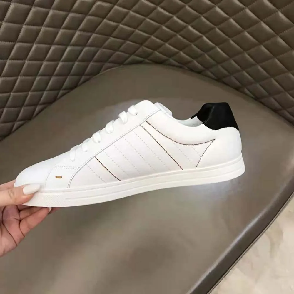 Fendi Zapatillas Bajas De Cuero Blanco Para Hombre Suela De Goma
