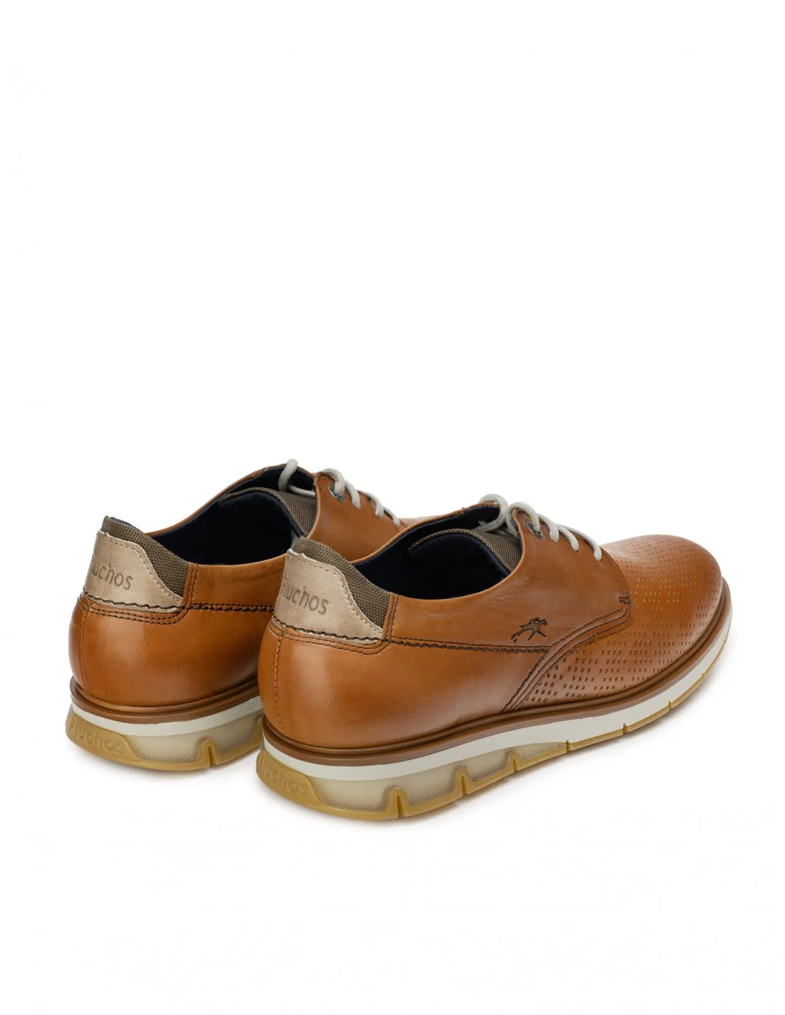 FLUCHOS Zapatos Cordones Marrones Picados