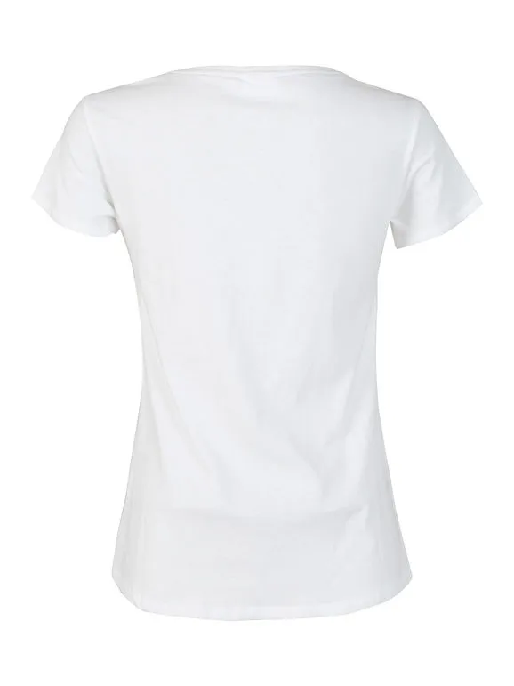 Freddy Camiseta de mujer con estampado de logo de purpurina