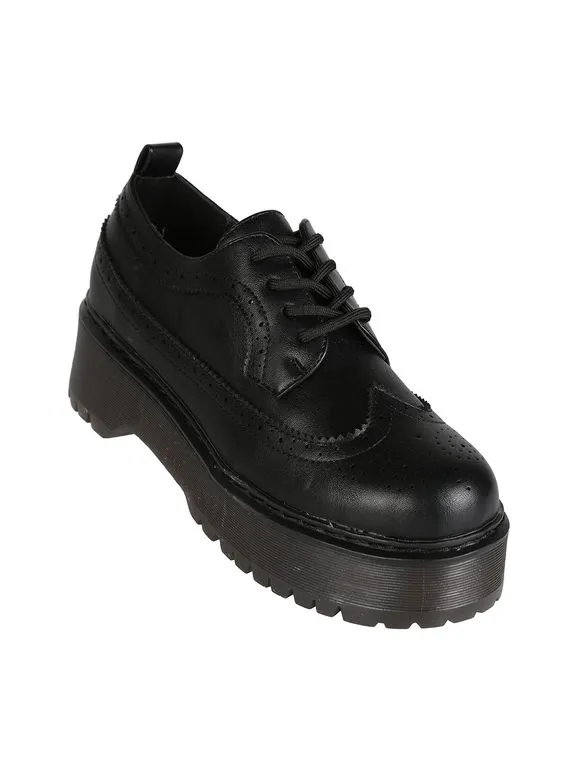 Gavi Oxfords de mujer con cordones y plataforma