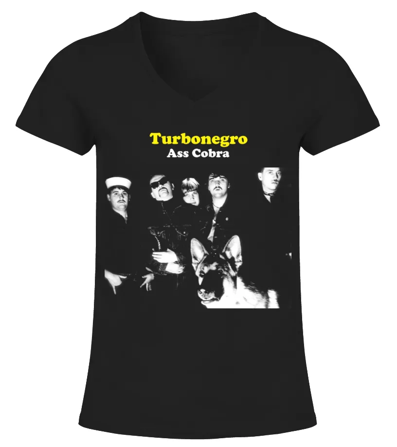 GRRBK. TURBONEGRO  ASS COBRA (1996) CAMISETA CUELLO PICO MUJER