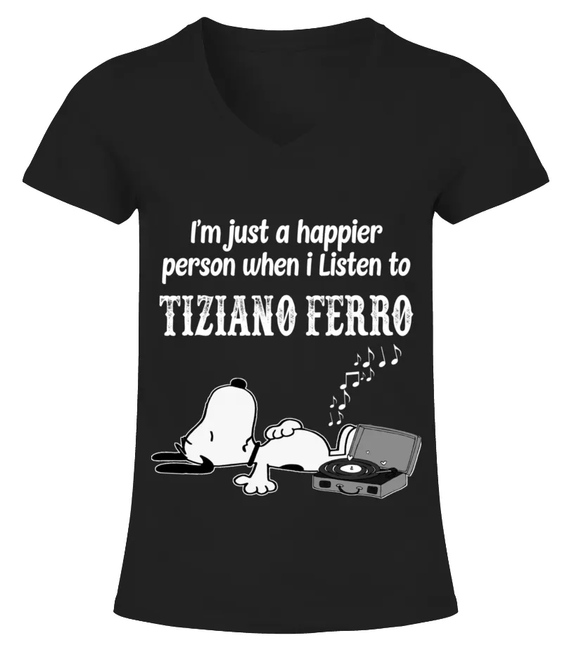 I LISTEN TO TIZIANO FERRO Camiseta cuello pico Mujer