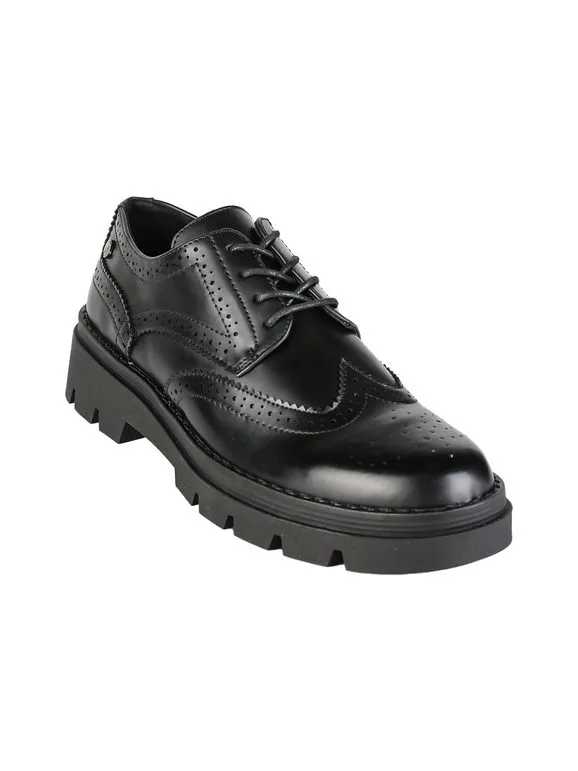 Inblu Oxfords de mujer con cordones y suela alta