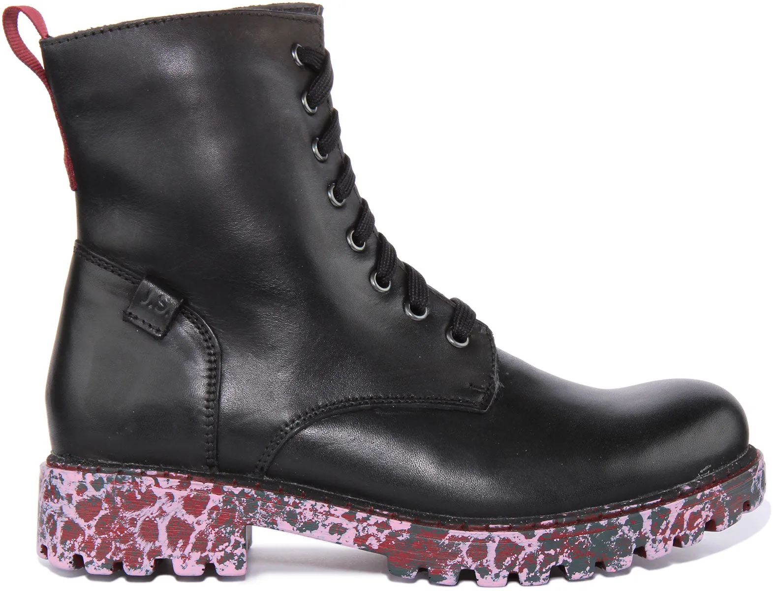 Josef Seibel Marta 16 Botín de piel con cordones para mujer en negro