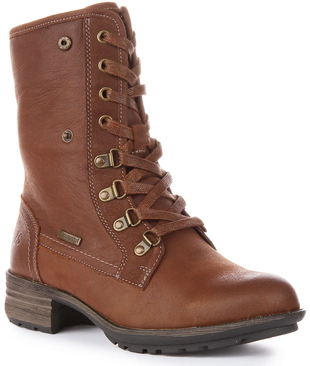 Josef Seibel Susie 04 Bota de piel con cordones para mujer en negro