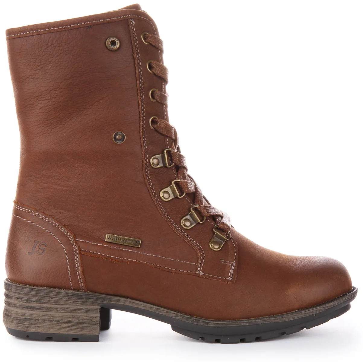 Josef Seibel Susie 04 Bota de piel con cordones para mujer en negro