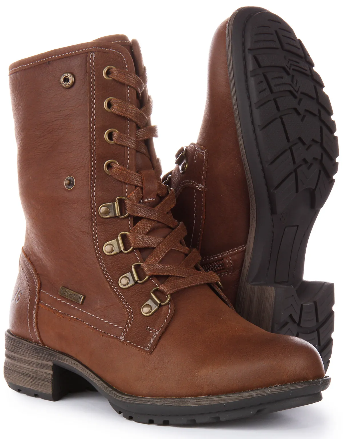 Josef Seibel Susie 04 Bota de piel con cordones para mujer en negro