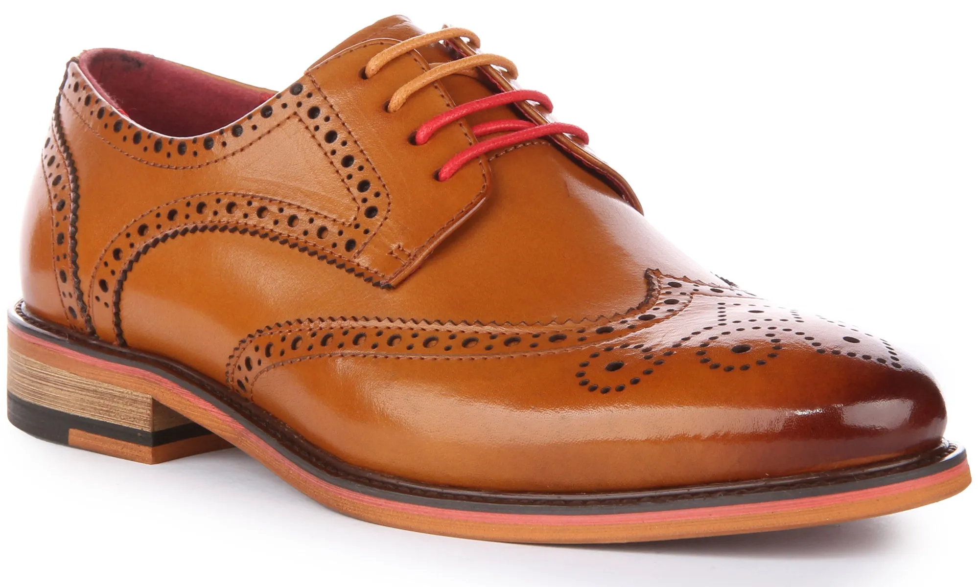 JUSTINREESS Dover W Zapatos brogue de piel con cordones para mujer en marrón