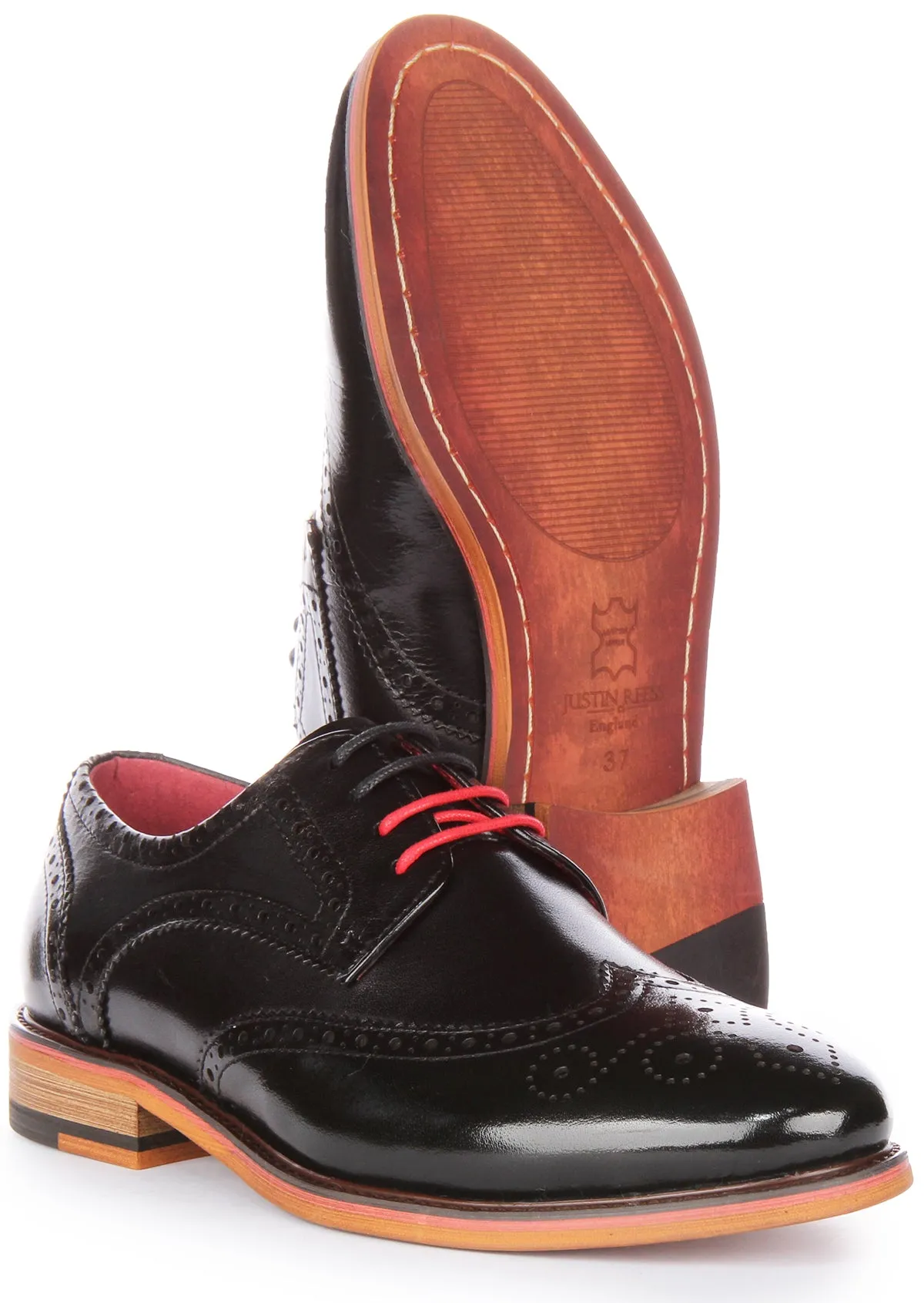 JUSTINREESS Dover W Zapatos brogue de piel con cordones para mujer en marrón