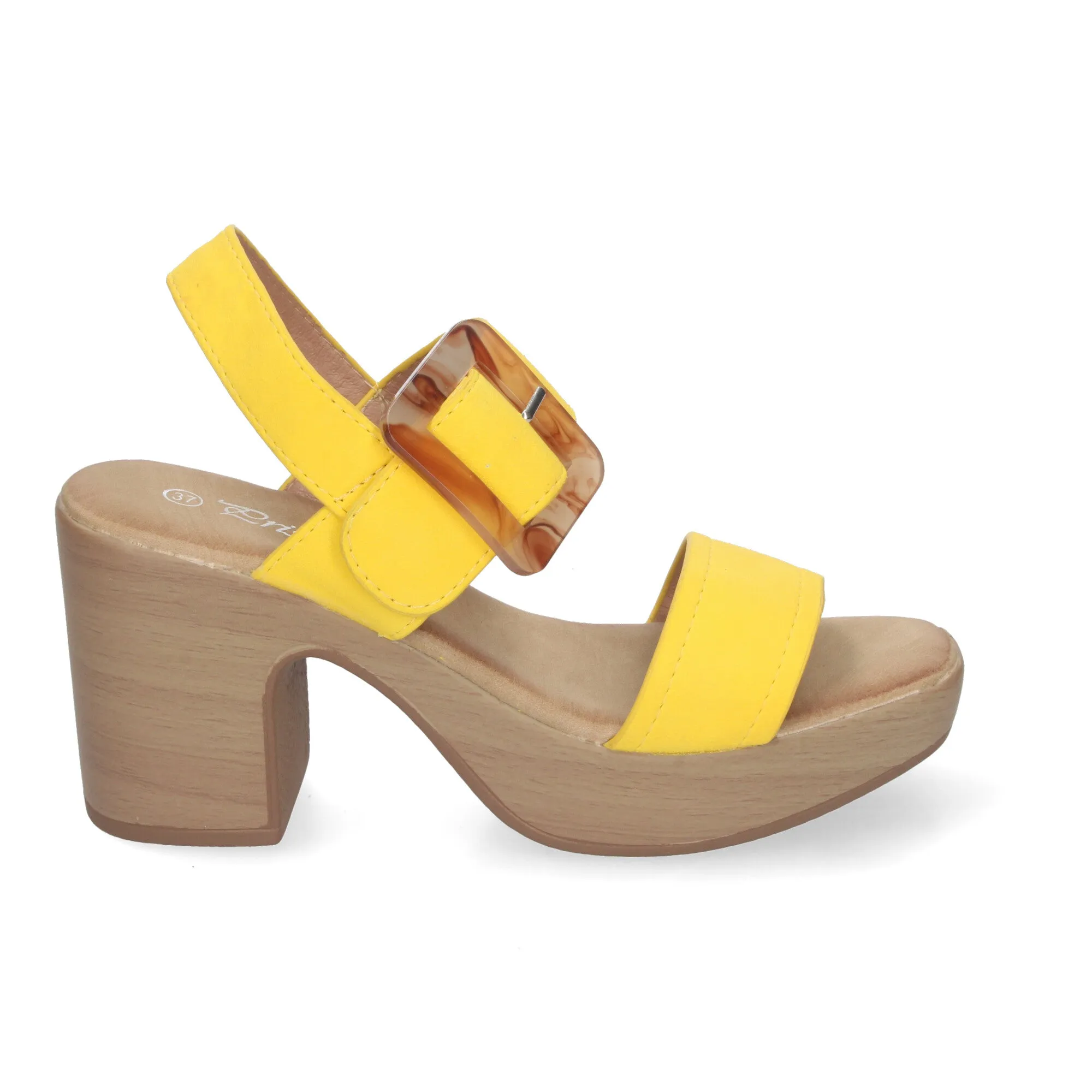 LINDSEY AMARILLO  SANDALIAS PLATAFORMA DE MADERA
