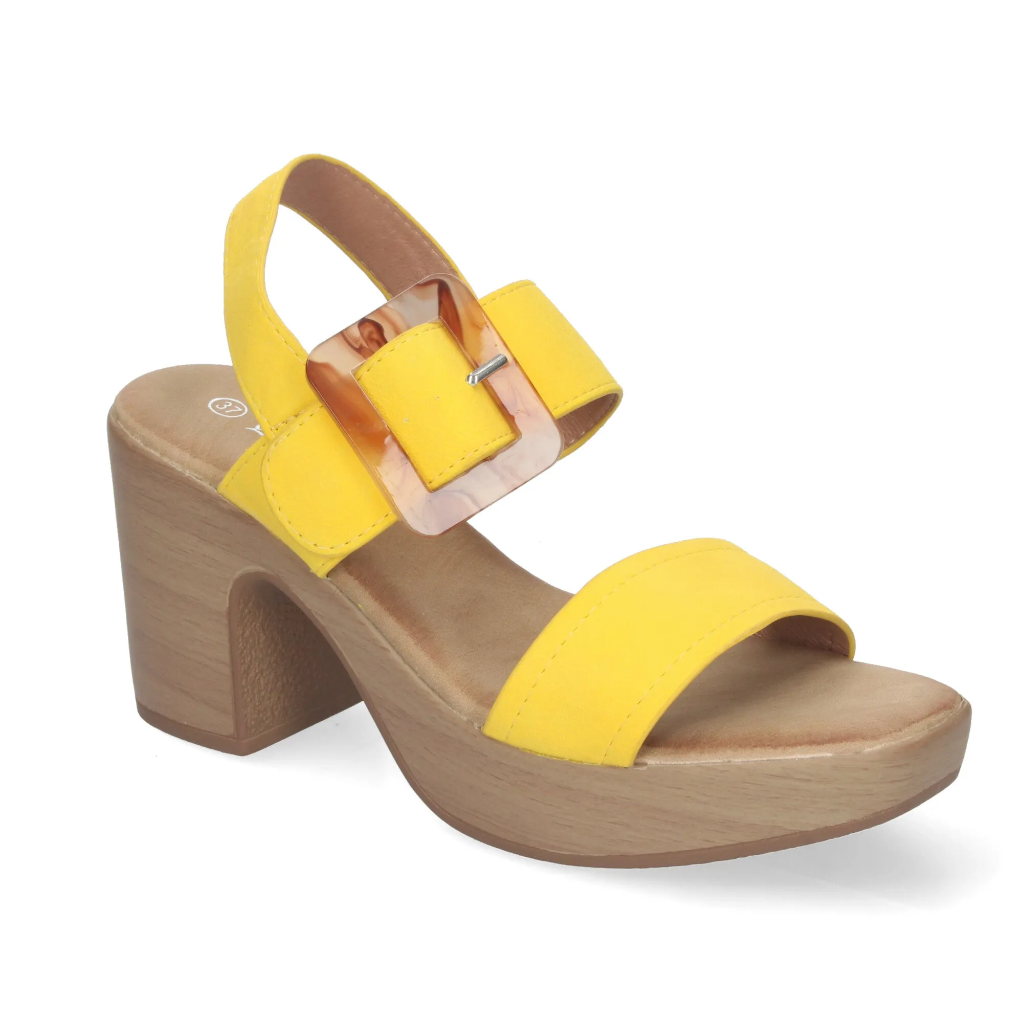 LINDSEY AMARILLO  SANDALIAS PLATAFORMA DE MADERA