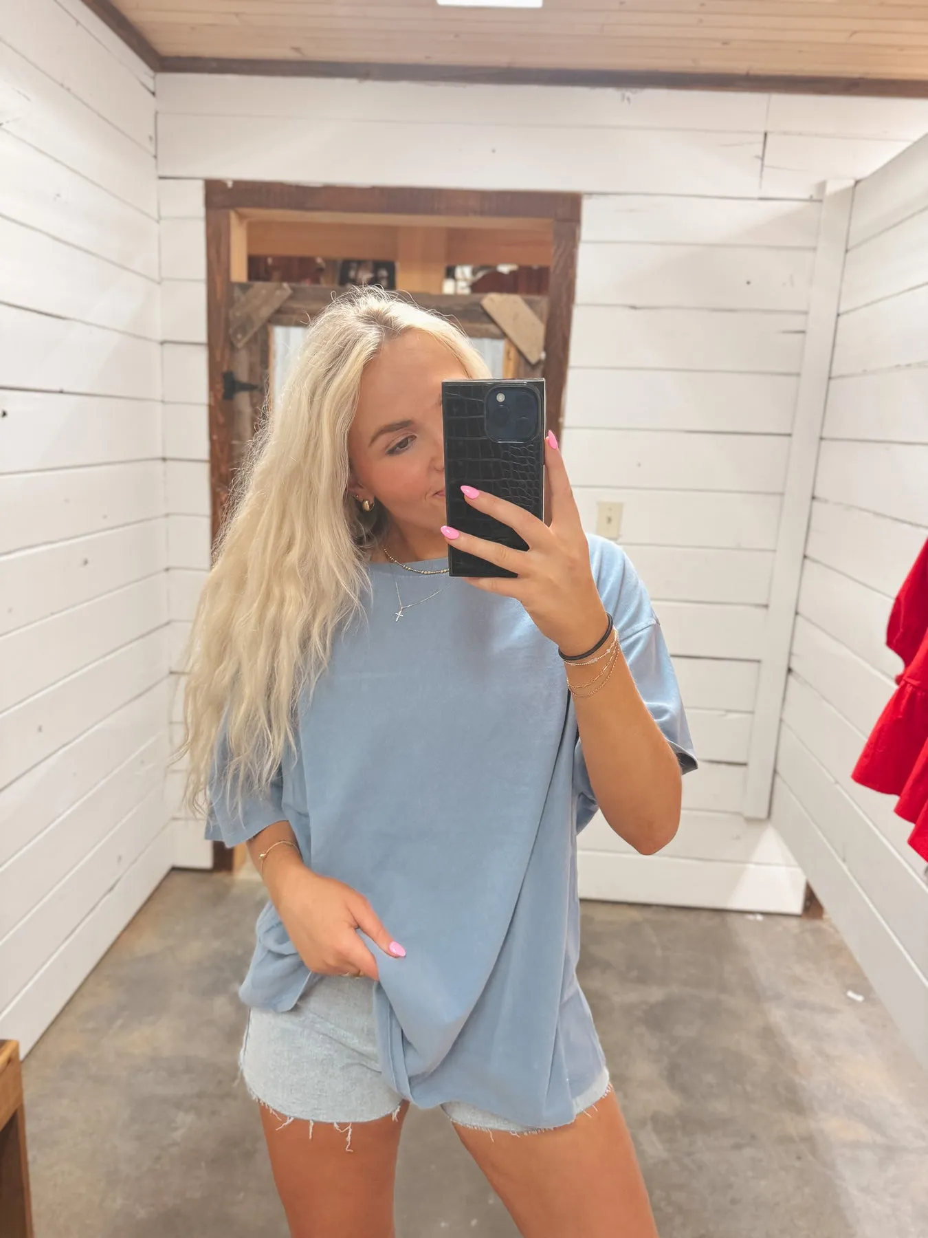 LIVE IN IT TEE IN GRAY BLUE