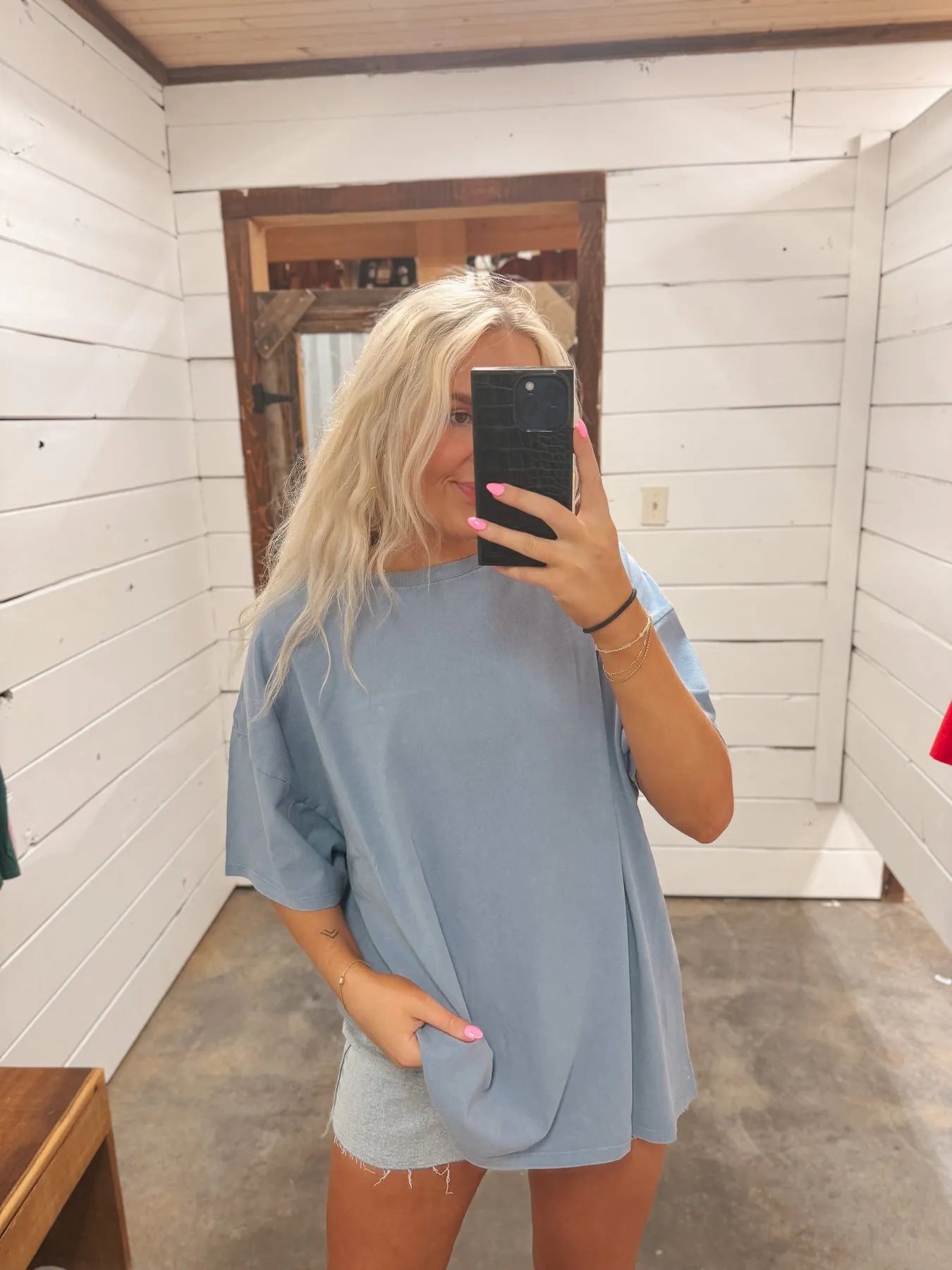 LIVE IN IT TEE IN GRAY BLUE