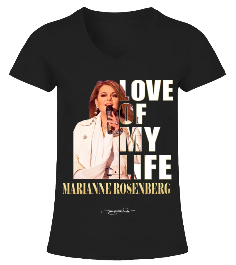LOVE OF MY LIFE  MARIANNE ROSENBERG CAMISETA CUELLO PICO MUJER