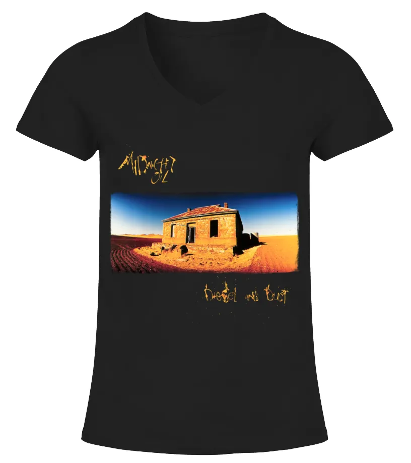 MIDNIGHT OIL  DIESEL AND DUST CAMISETA CUELLO PICO MUJER