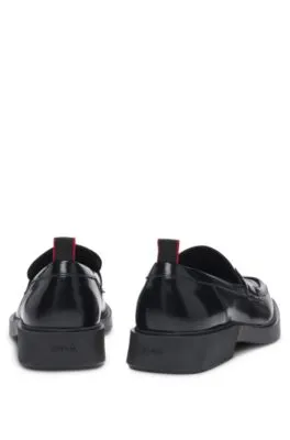 Mocasines cuadrados sin cordones en piel cepillada