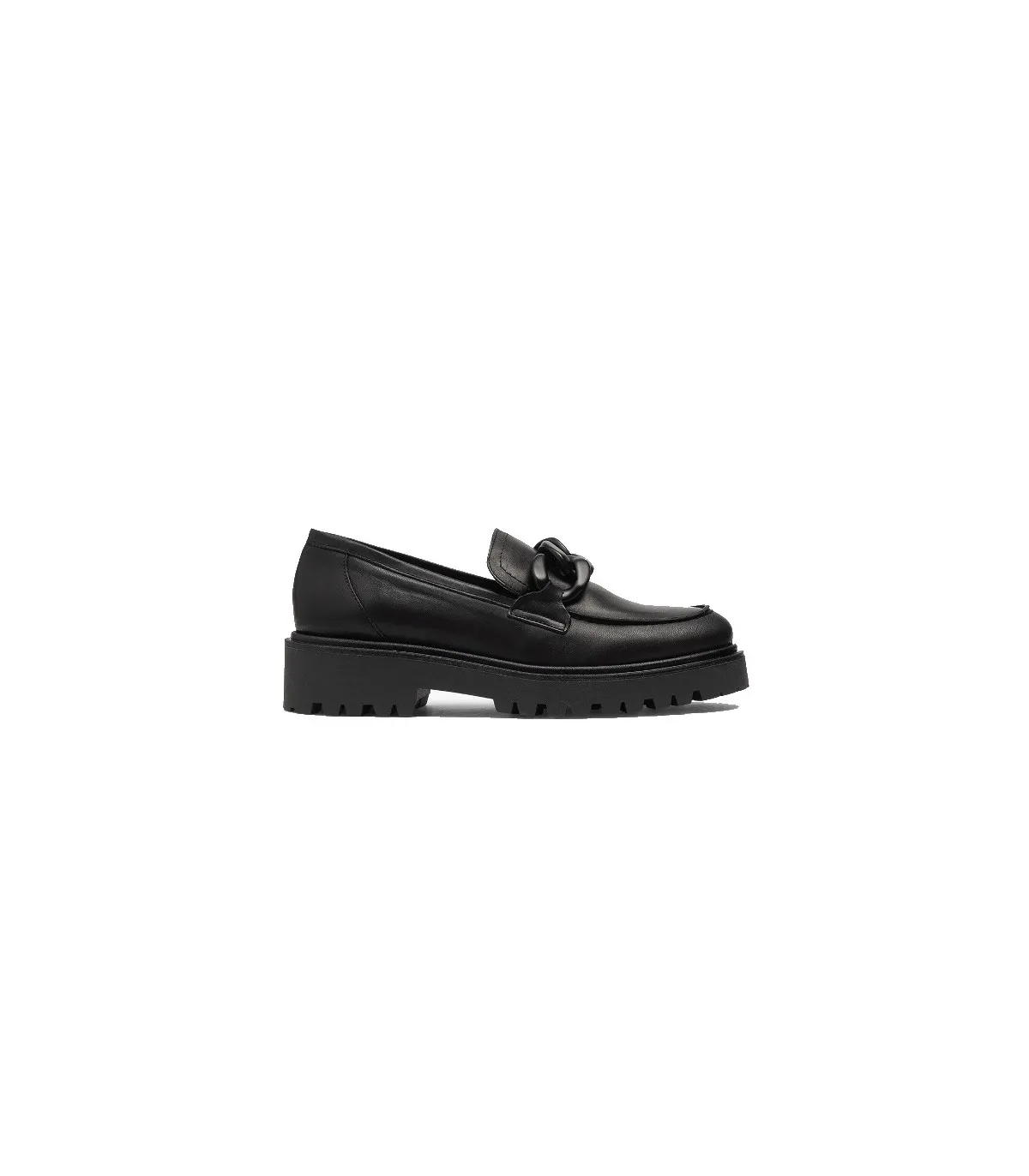 Mocasín para mujer en piel negra