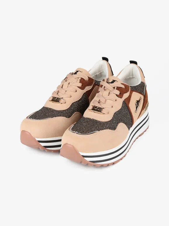 Nazareno Gabrielli Zapatillas de mujer con purpurina y plataforma.