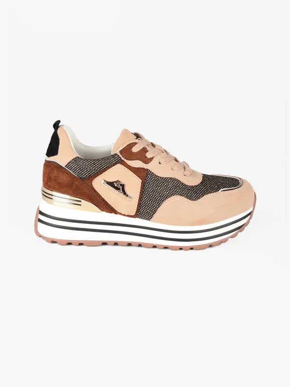 Nazareno Gabrielli Zapatillas de mujer con purpurina y plataforma.