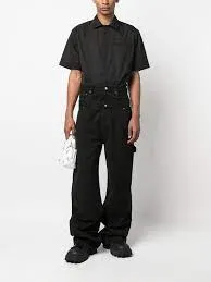 Off White Wave Off Canvas Double Over Pants Black
