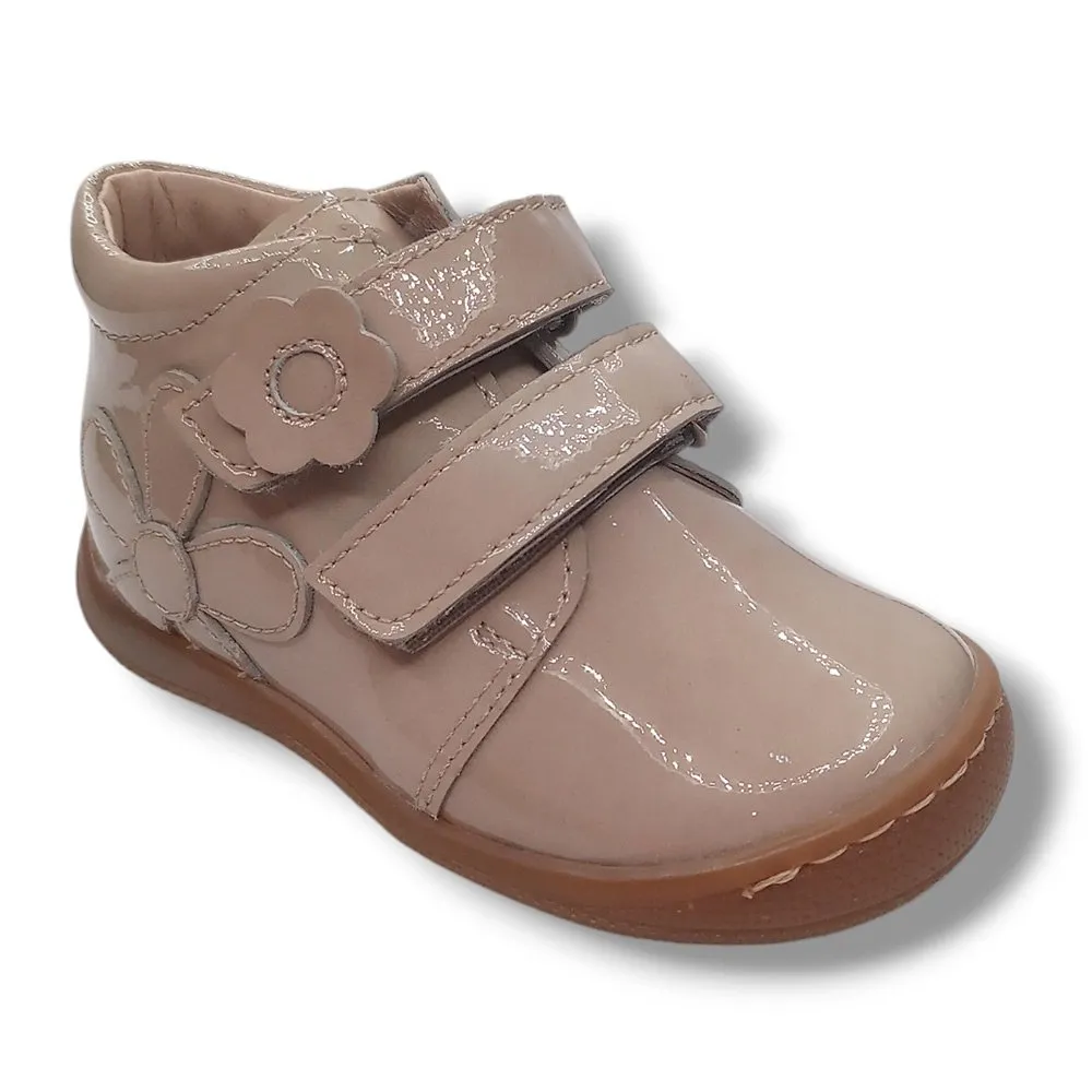 Ohmytoe Botas Primeros Pasos Niña 5238 NEW KAFFIR PERLA CHAROL ARENA CORDONETS