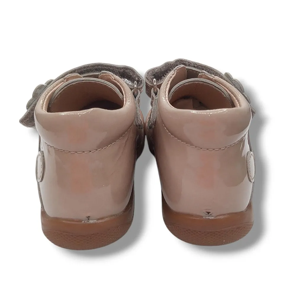 Ohmytoe Botas Primeros Pasos Niña 5238 NEW KAFFIR PERLA CHAROL ARENA CORDONETS