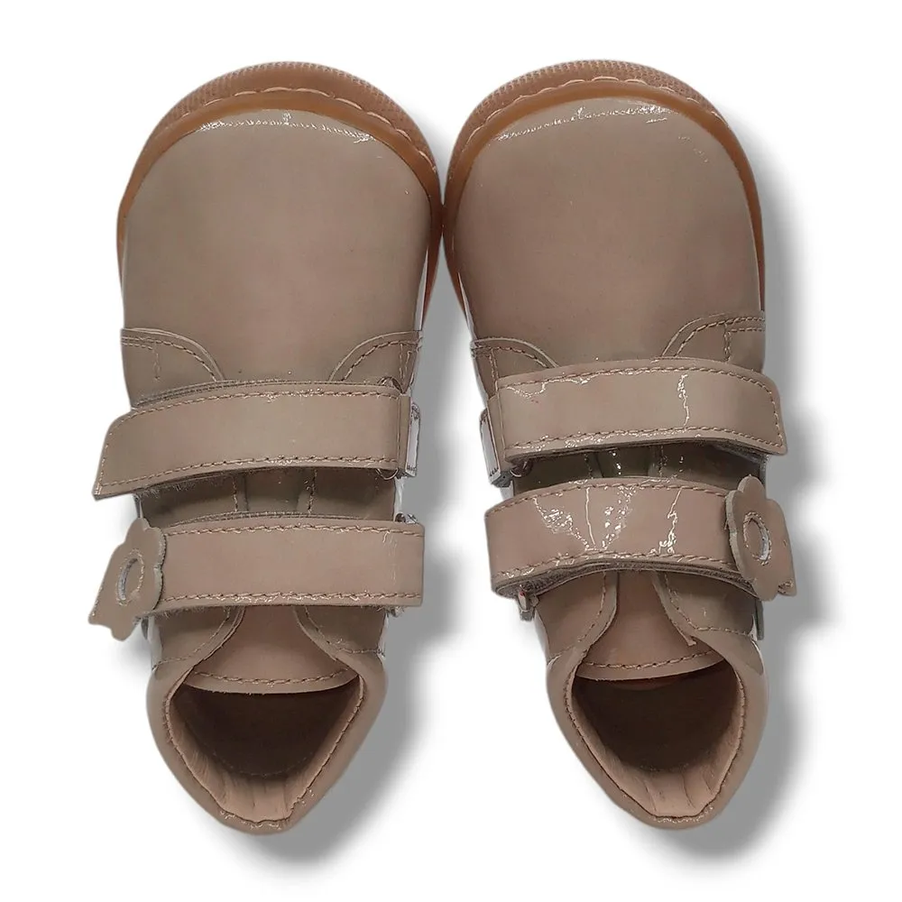 Ohmytoe Botas Primeros Pasos Niña 5238 NEW KAFFIR PERLA CHAROL ARENA CORDONETS