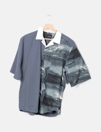 ONLY & SONS Camisa azul dibujo
