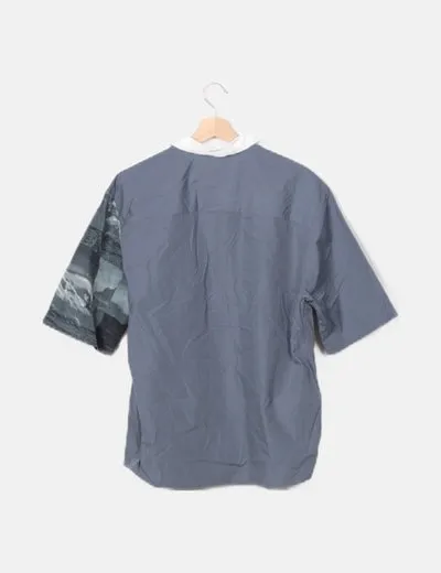 ONLY & SONS Camisa azul dibujo