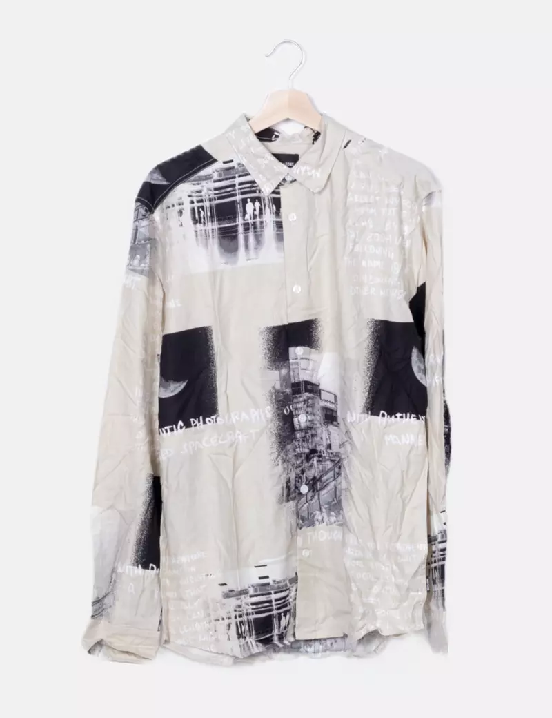 ONLY & SONS Camisa beige estampada