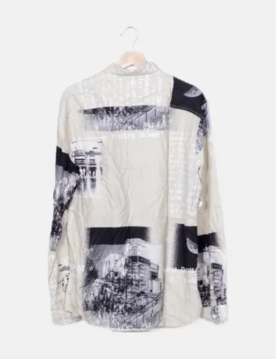 ONLY & SONS Camisa beige estampada