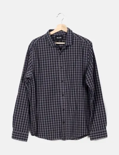 ONLY & SONS Camisa gris cuadros