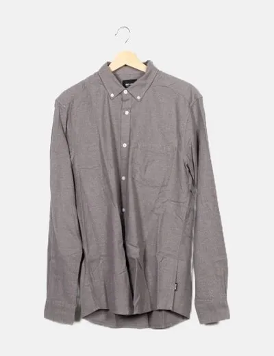 ONLY & SONS Camisa gris franela