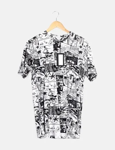 ONLY & SONS Camiseta bicolor estampada