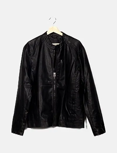 ONLY & SONS Cazadora polipiel negro