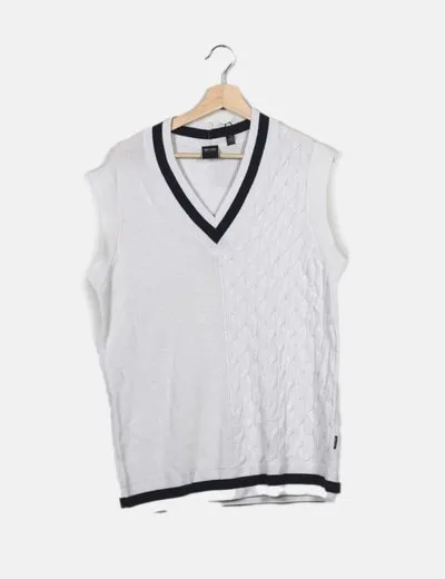 ONLY & SONS Chaleco punto blanco