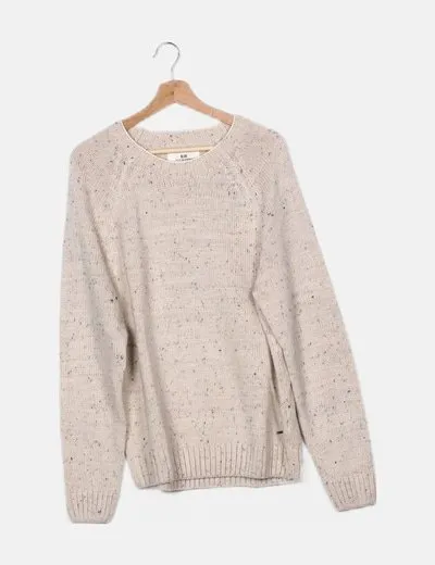 ONLY & SONS Jersey beige jaspeado