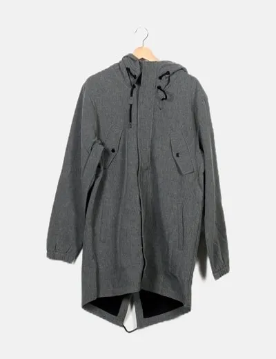 ONLY & SONS Parka gris bolsillos